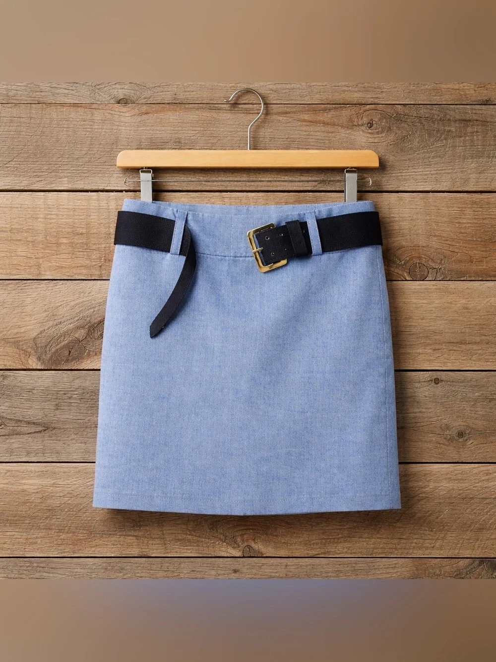 Maurices Size 11/12 Grey Polyester Rayon Spandex Mini Skirt w/ Belt